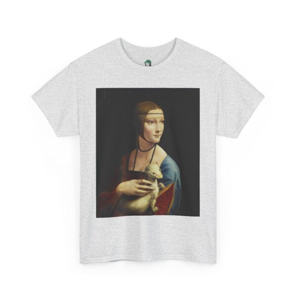 Lady with an Ermine by Leonardo da Vinci Cotton Tee - Image 7