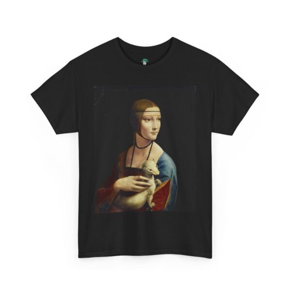 Lady with an Ermine by Leonardo da Vinci Cotton Tee - Image 11