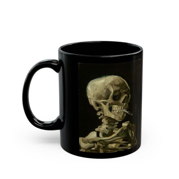 Head of a Skeleton with a Burning Cigarette – Vincent van Gogh Black Mug (11oz, 15oz)