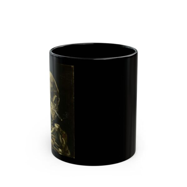Head of a Skeleton with a Burning Cigarette – Vincent van Gogh Black Mug (11oz, 15oz) - Image 2
