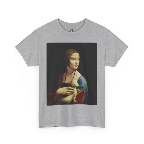 Lady with an Ermine by Leonardo da Vinci Cotton Tee - Image 19