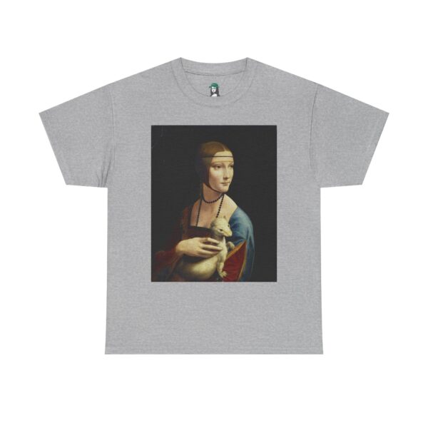 Lady with an Ermine by Leonardo da Vinci Cotton Tee - Image 17