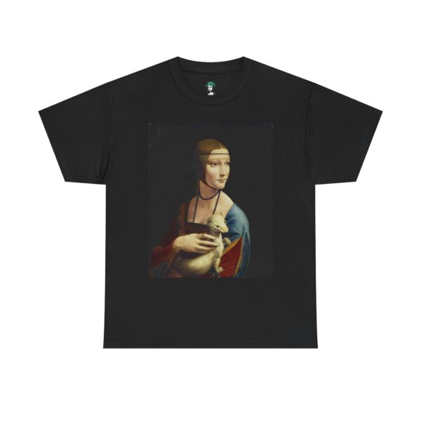 Lady with an Ermine by Leonardo da Vinci Cotton Tee - Image 9
