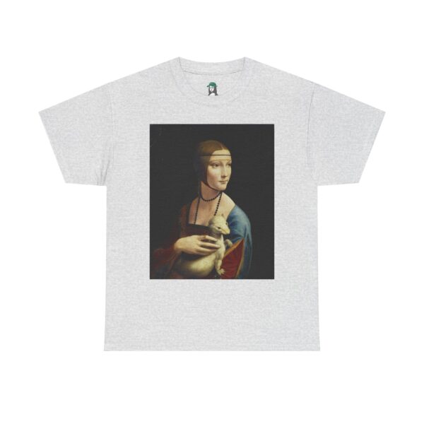 Lady with an Ermine by Leonardo da Vinci Cotton Tee - Image 5