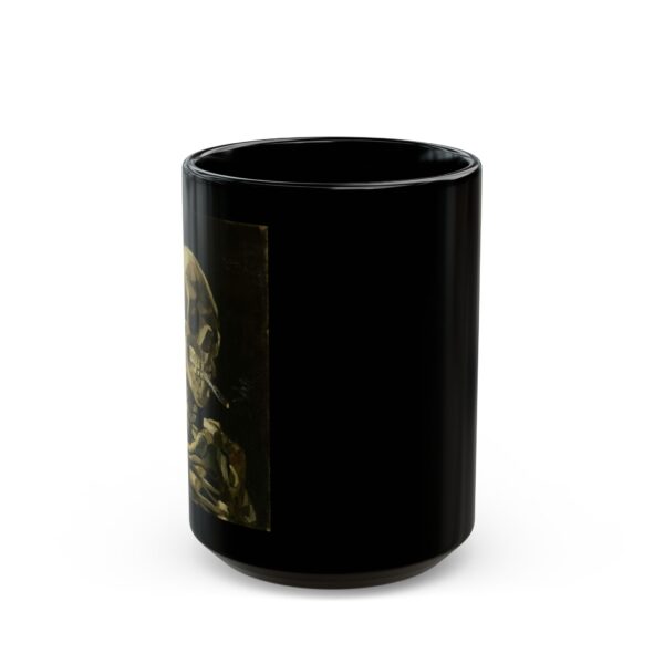 Head of a Skeleton with a Burning Cigarette – Vincent van Gogh Black Mug (11oz, 15oz) - Image 5