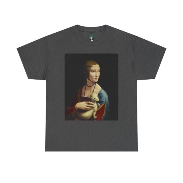Lady with an Ermine by Leonardo da Vinci Cotton Tee - Image 21
