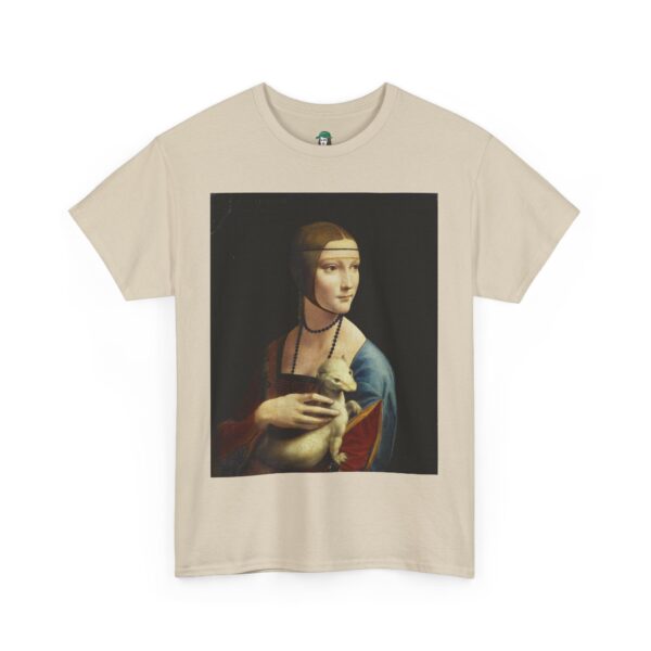 Lady with an Ermine by Leonardo da Vinci Cotton Tee - Image 15