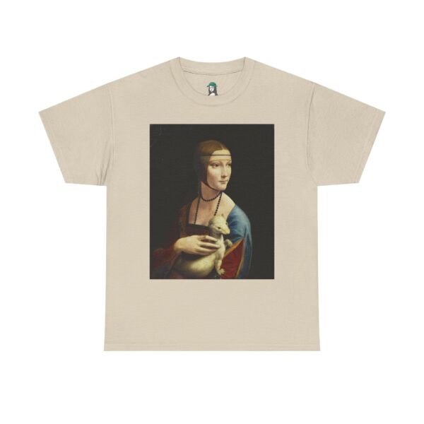 Lady with an Ermine by Leonardo da Vinci Cotton Tee - Image 13