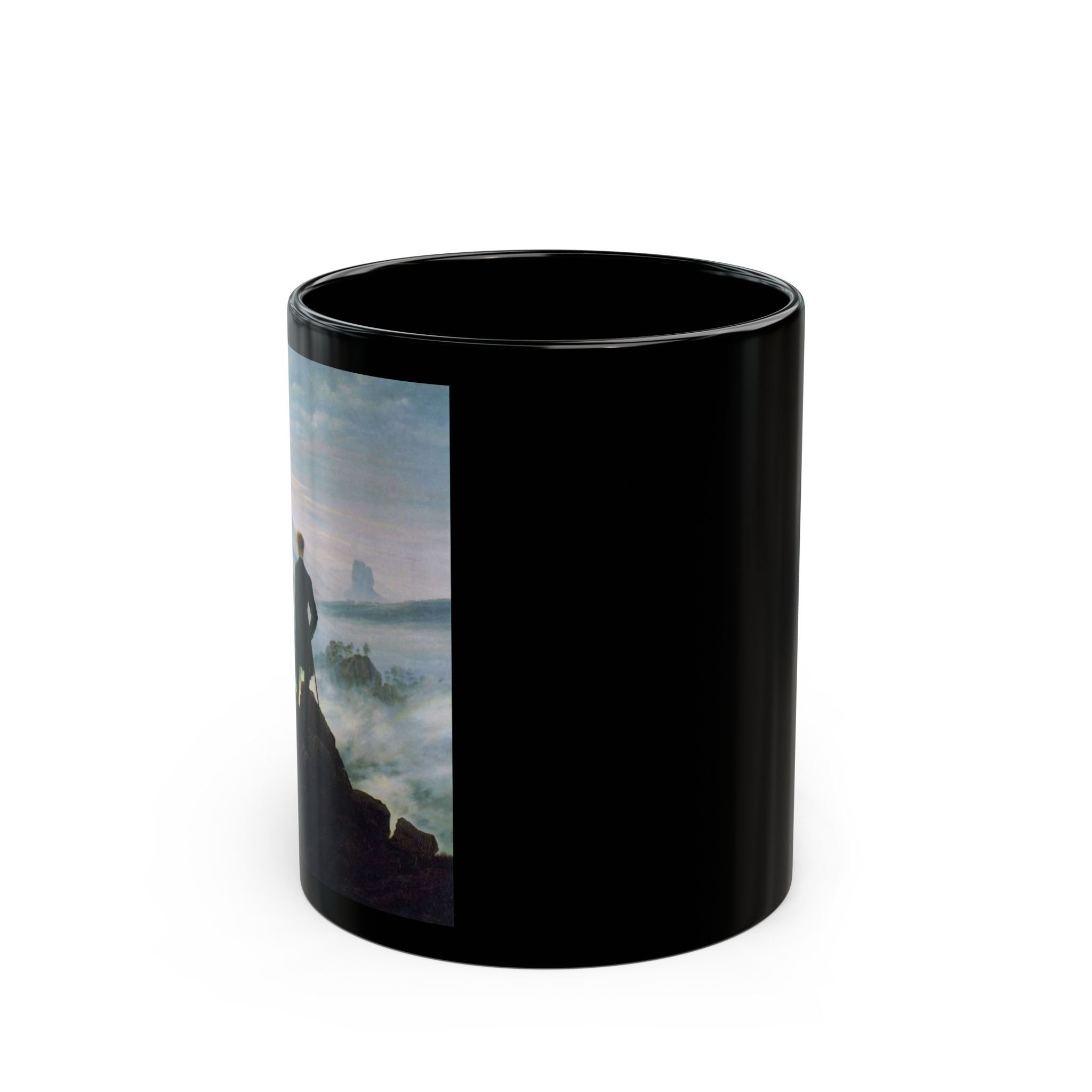 Wanderer above the Sea of Fog – Caspar David Friedrich Black Mug (11oz, 15oz)