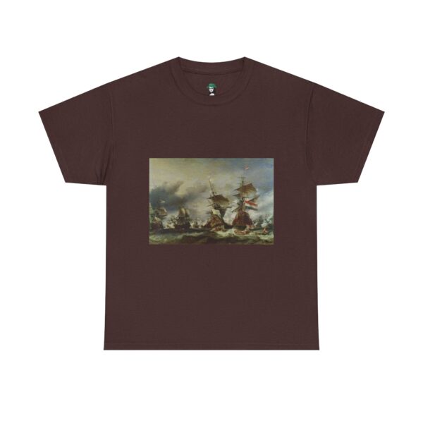 The Battle of Texel - Willem van de Velde the Younger Cotton Tee - Image 3
