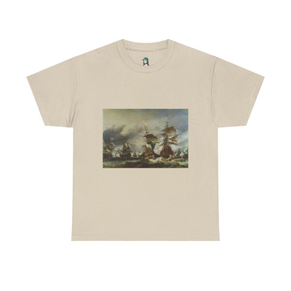 The Battle of Texel - Willem van de Velde the Younger Cotton Tee - Image 7