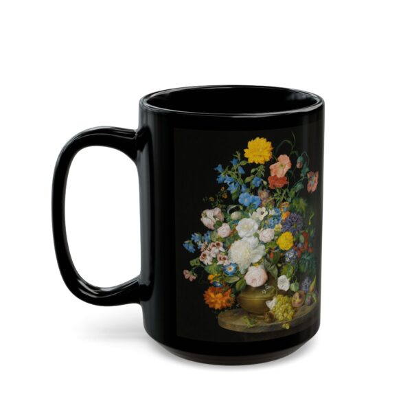 A Vase of Flowers by Franz Xaver Petter Black Mug (11oz, 15oz) - Image 7