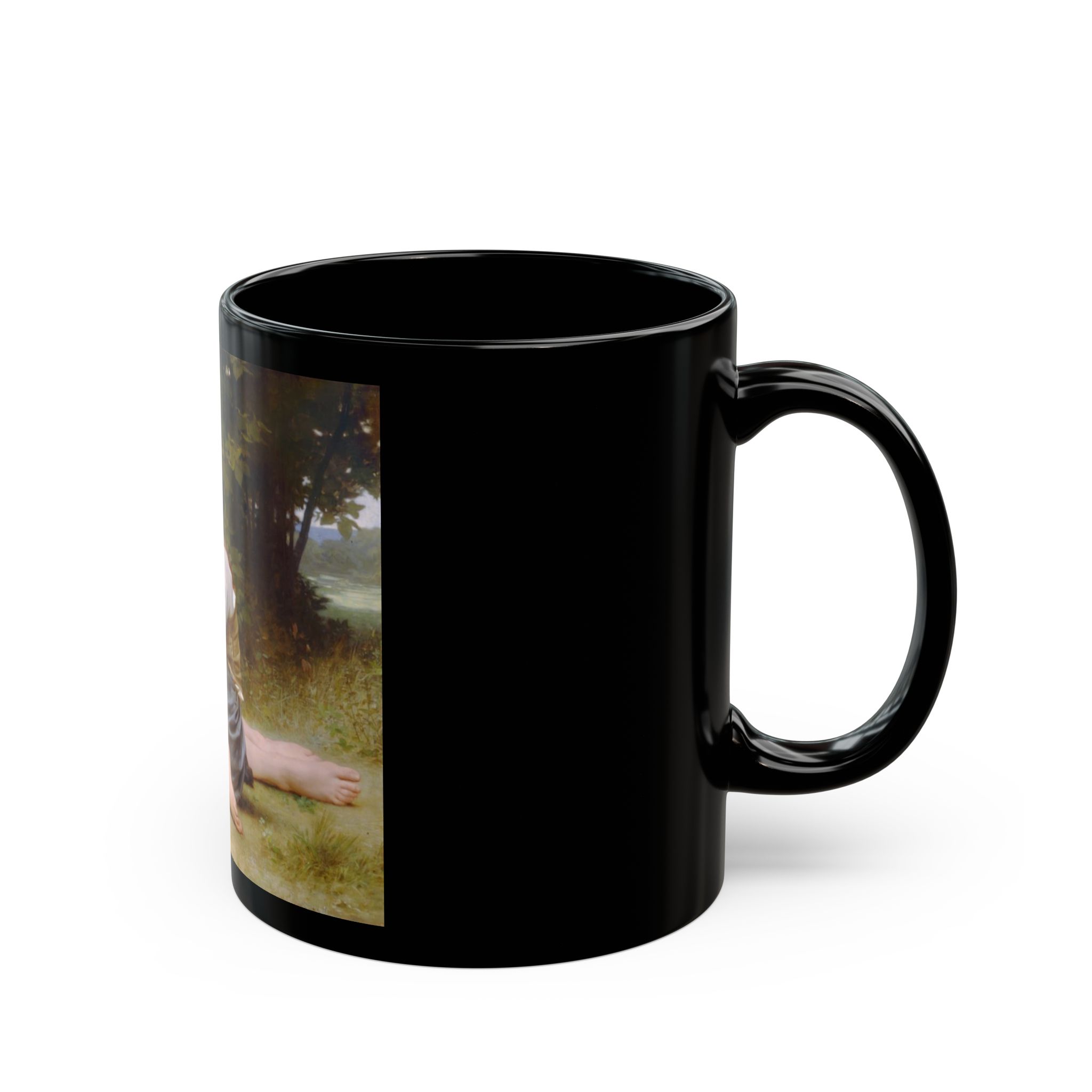 The Nut Gatherers – William-Adolphe Bouguereau Black Mug (11oz, 15oz)