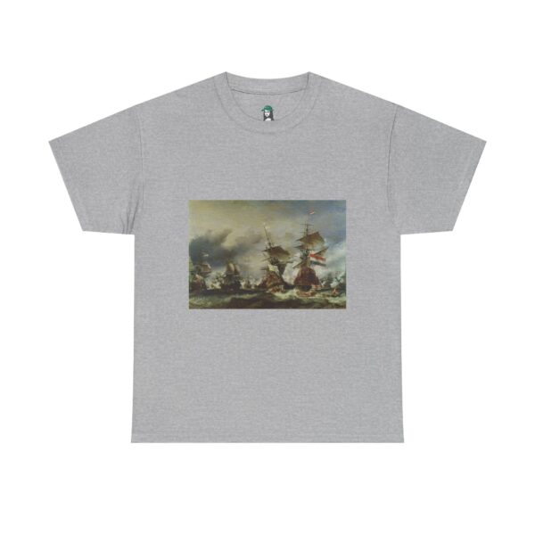 The Battle of Texel - Willem van de Velde the Younger Cotton Tee - Image 9