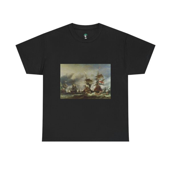 The Battle of Texel - Willem van de Velde the Younger Cotton Tee - Image 5