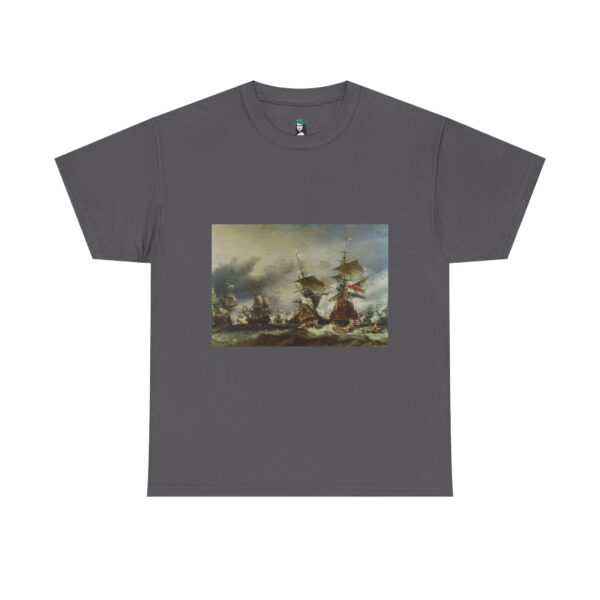 The Battle of Texel - Willem van de Velde the Younger Cotton Tee - Image 17