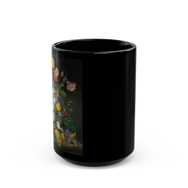 A Vase of Flowers by Franz Xaver Petter Black Mug (11oz, 15oz) - Image 5
