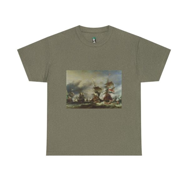 The Battle of Texel - Willem van de Velde the Younger Cotton Tee - Image 11