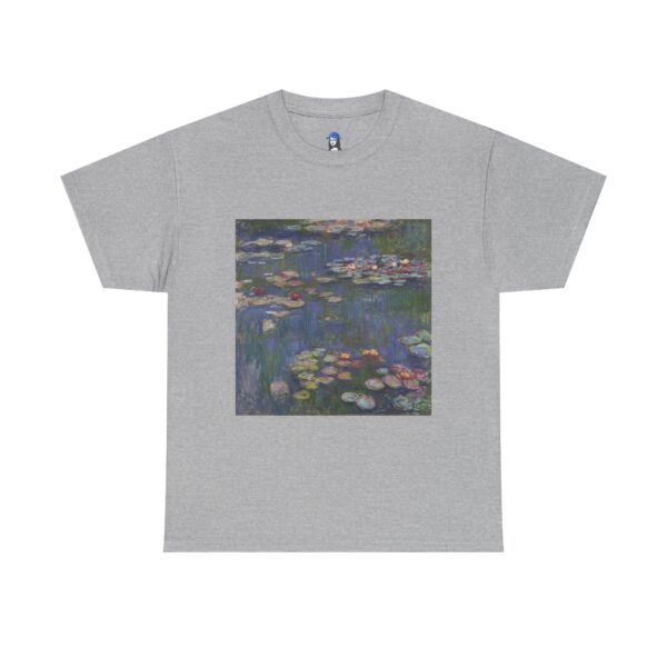 Water Lilies -  Claude Monet Cotton Tee - Image 4