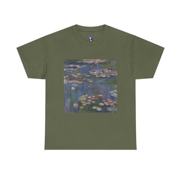 Water Lilies -  Claude Monet Cotton Tee - Image 7