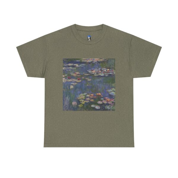 Water Lilies -  Claude Monet Cotton Tee - Image 6