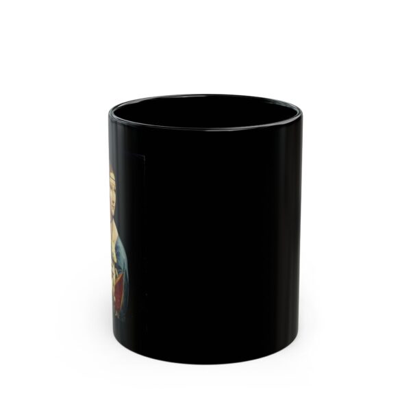 Lady with an Ermine by Leonardo da Vinci Black Mug (11oz) - Image 2