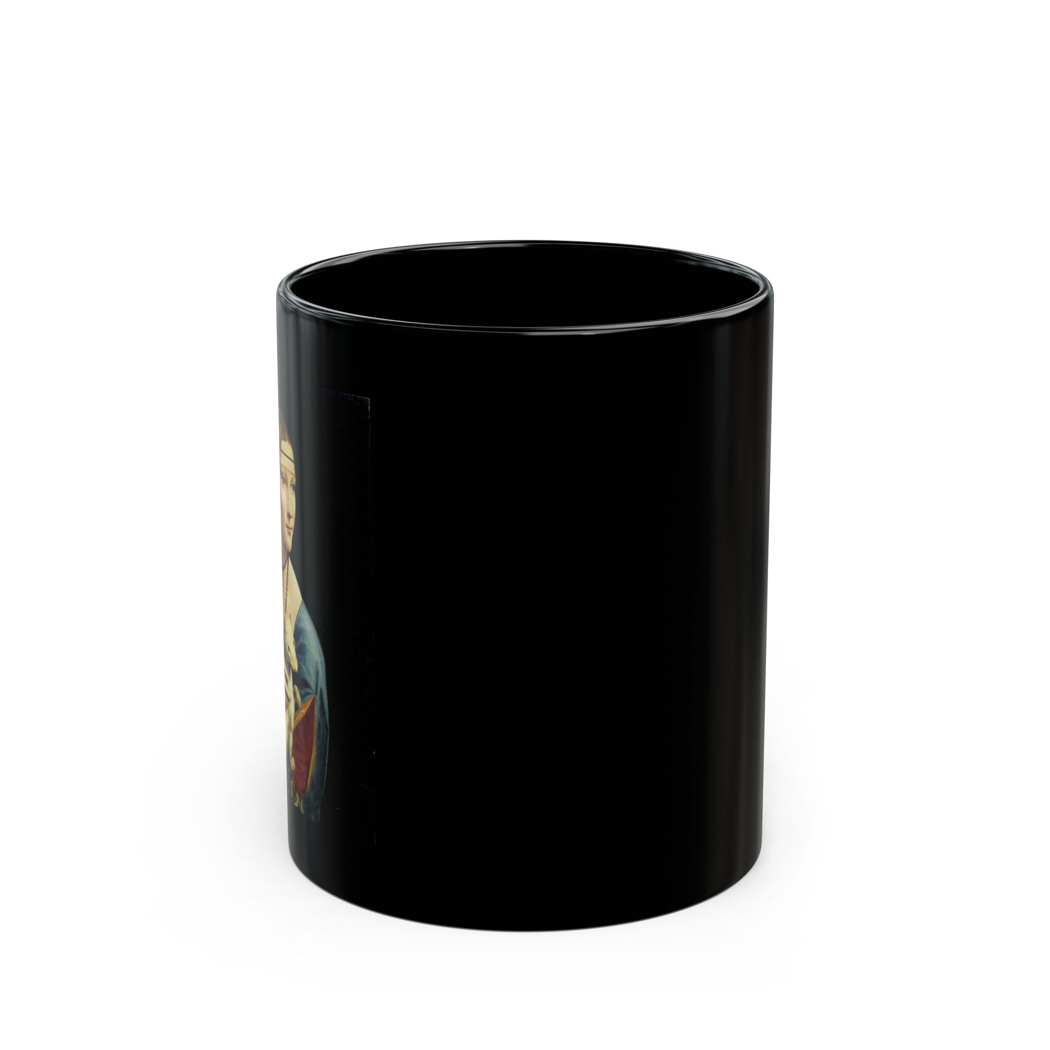 Lady with an Ermine by Leonardo da Vinci Black Mug (11oz)