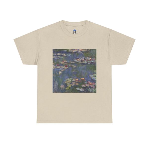 Water Lilies -  Claude Monet Cotton Tee - Image 3